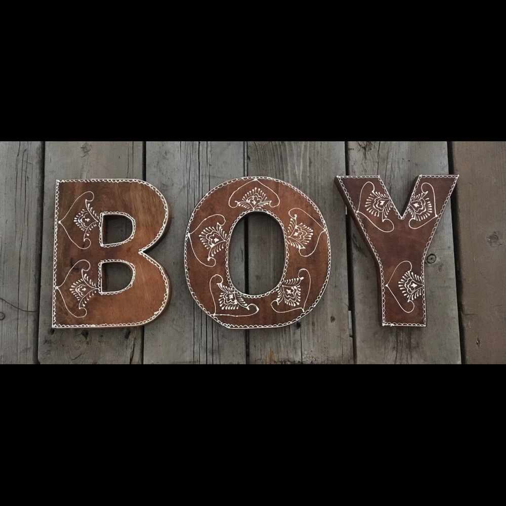 Urban Outfitters Henna Wooden Letters B O Y Boy